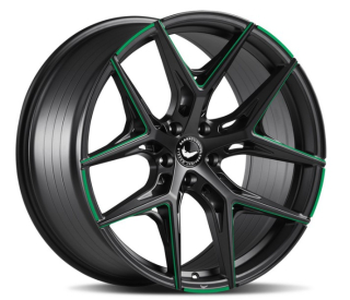 BARRACUDA RAZZER hliníkové disky 8,5x20 5x108 ET40 Mattblack GREEN Puresports