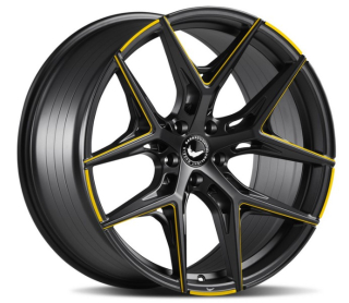 BARRACUDA RAZZER hliníkové disky 8,5x20 5x108 ET40 Mattblack YELLOWGOLD Puresports