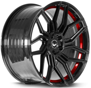 BARRACUDA DRAGOON hliníkové disky 8,5x19 5x108 ET40 Higloss-Black undercut Trimline red