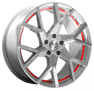 BARRACUDA TZUNAMEE EVO hliníkové disky 8x18 5x108 ET40 Silver brushed undercut Trimline red
