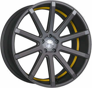 CORSPEED DEVILLE hliníkové disky 8,5x19 5x108 ET40 Gunmetal/ undercut Color Trim gelb