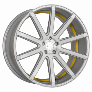 CORSPEED DEVILLE hliníkové disky 8,5x19 5x108 ET40 Silver-brushed-Surface/ undercut Color Trim gelb