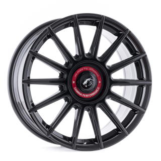 DAMINA PERFORMANCE DM09 hliníkové disky 8x18 5x112 ET30 Black Painted Red Cap