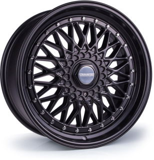 DARE MOTORSPORT RS hliníkové disky 9x16 4x100-4x108 ET20 Matt Black / Chrome Rivets