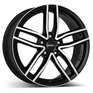 DEZENT TR dark hliníkové disky 8,5x18 5x114,3 ET38 Leštená čelná plocha / čierne lakovanie