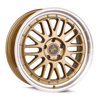 KESKIN KT22 hliníkové disky 8x18 5x112 ET30 GOLD LIP POLISH
