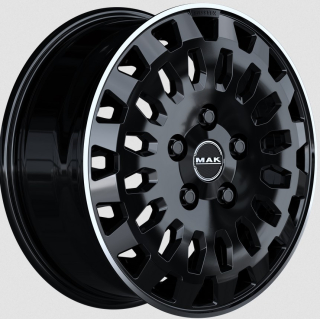 MAK OVERLAND hliníkové disky 6,5x16 5x114,3 ET45 GLOSS BLACK MIRROR RING
