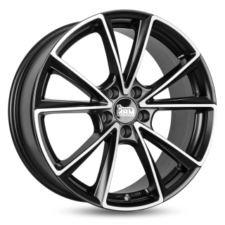 MAM A5 hliníkové disky 8x18 5x112 ET35 MATT BLACK FRONT POLISH