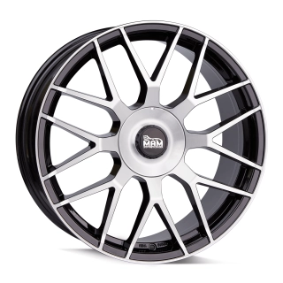 MAM GT1 hliníkové disky 8,5x19 5x100 + 112 ET30 BLACK FRONT POLISH