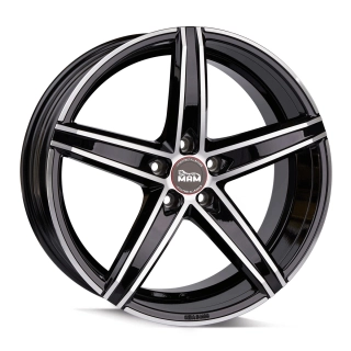 MAM OX-18 hliníkové disky 8,5x19 5x112 ET45 BLACK FRONT POLISH