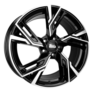 MAM RS5 hliníkové disky 8,5x19 5x114,3 ET40 BLACK FRONT POLISH