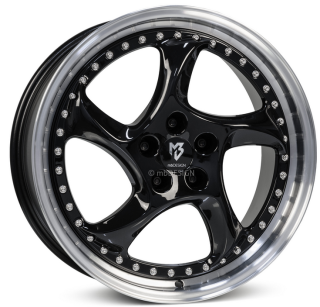 MB DESIGN TURBO S hliníkové disky 8,5x19 5x100 ET30 Glanzschwarz poliert