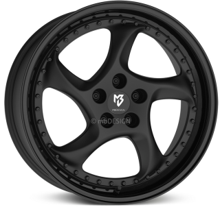 MB DESIGN TURBO S hliníkové disky 8,5x19 5x100 ET30 Schwarz stumpfmatt Glanzschwarz