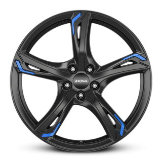 RONAL R62 Blue hliníkové disky 7,5x18 5x114,3 ET40 JETBLACK