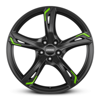 RONAL R62 Green hliníkové disky 7,5x18 5x114,3 ET40 JETBLACK