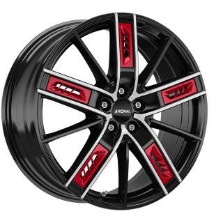 RONAL R67 Red Left hliníkové disky 8x18 5x112 ET40 JETBLACK-FRONTKOPIERT