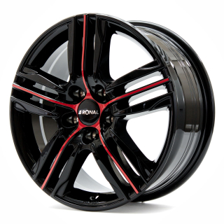 RONAL R57 MCR hliníkové disky 7,5x19 5x112 ET55 JETBLACK-RED SPOKE