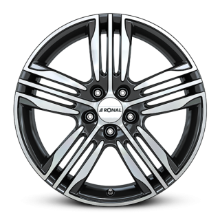 RONAL R57 hliníkové disky 7,5x17 5x112 ET48 SCHWARZ-FRONTKOPIERT