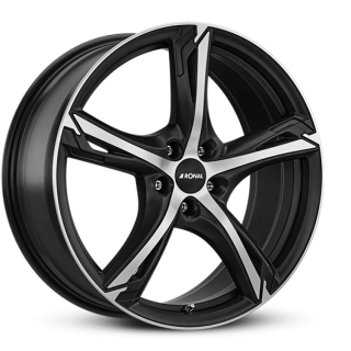 RONAL R62 hliníkové disky 7,5x17 5x100 ET42 JETBLACK-MATT-FRONTKOPIERT