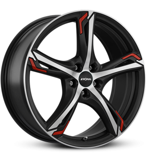 RONAL R62 Red hliníkové disky 7,5x17 5x108 ET55 JETBLACK-MATT-FRONTKOPIERT