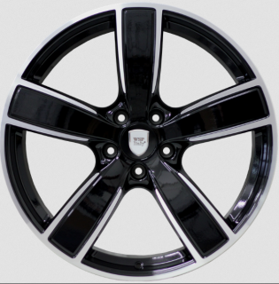 WSP W1059 GOTLAND PORSCHE hliníkové disky 10x22 5x130 ET48 GLOSSY BLACK POLISHED